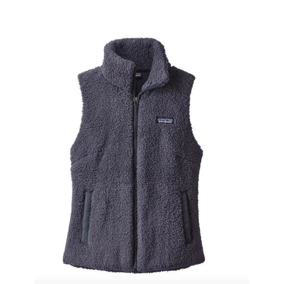 Patagonia Los Gatos Vest Sz M Gray Smolder Blue Fleece Full Zip Pockets - Picture 1 of 7